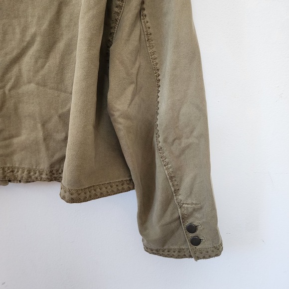 Zara Oversized Relaxed Fit Oversized Jacket Embroidered Olive Green XL - Picture 6 of 9